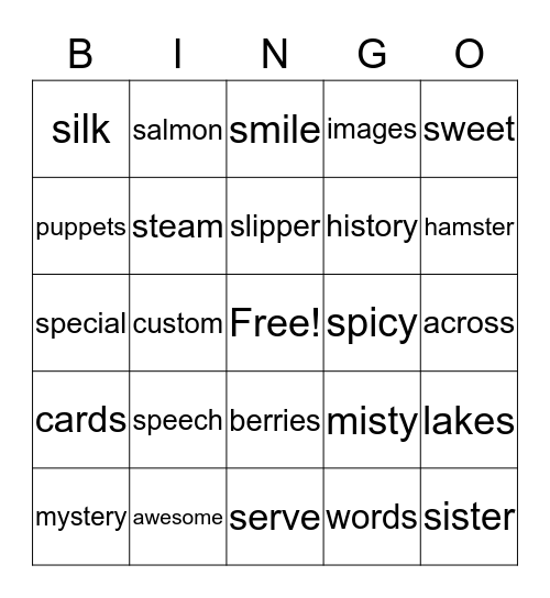 /S/ Bingo Card