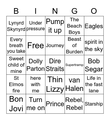 Singo Bingo 5 Bingo Card