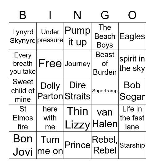 Singo Bingo 5 Bingo Card