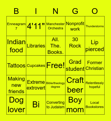 BETH Bingo Card