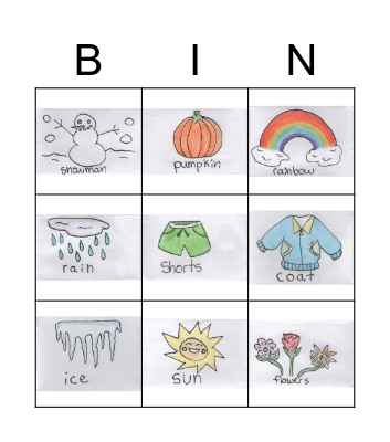 Seasons Bingo Card
