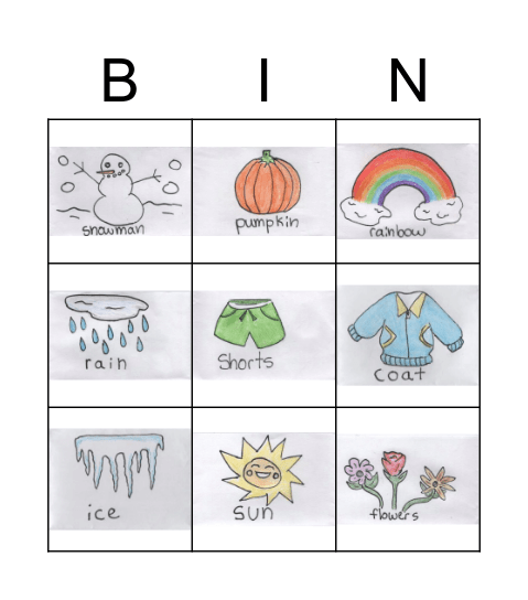 Seasons Bingo Card