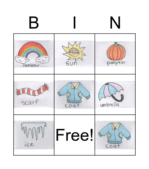 Seasons Bingo Card