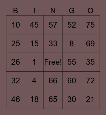 Daleen I Bingo Card