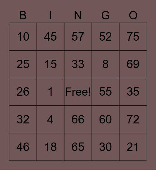 Daleen I Bingo Card