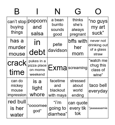 AINSLEY Bingo Card
