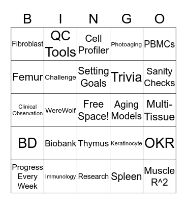 Spring Bingo Card