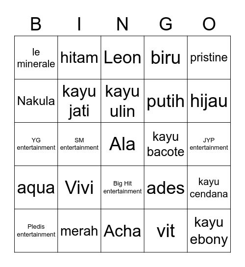 Judith Bingo Card