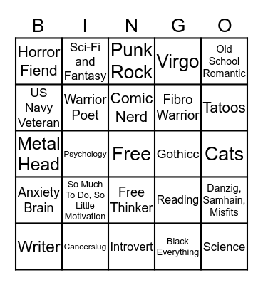 How Similar Are You to Leita? Bingo Card