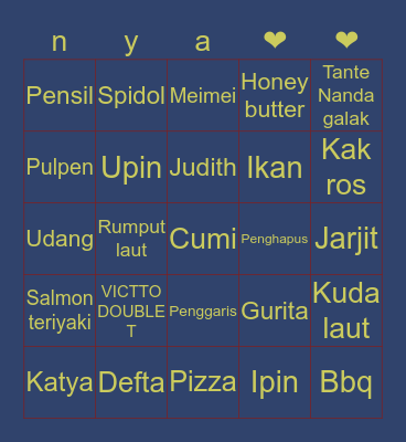 Punya Victto!🚀 Bingo Card