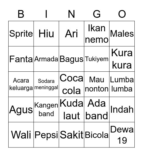 Lala bingo Card