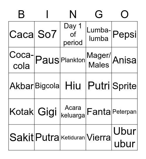 Main sama Serul Bingo Card