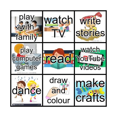 Activities! Bingo Card