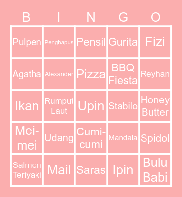 AGATHA OKTAVIA Bingo Card
