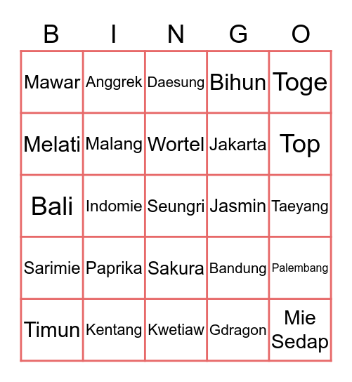 Yvodcaa Bingo Card