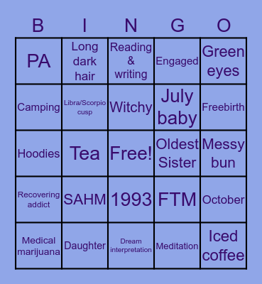 Vanessa Bingo Card