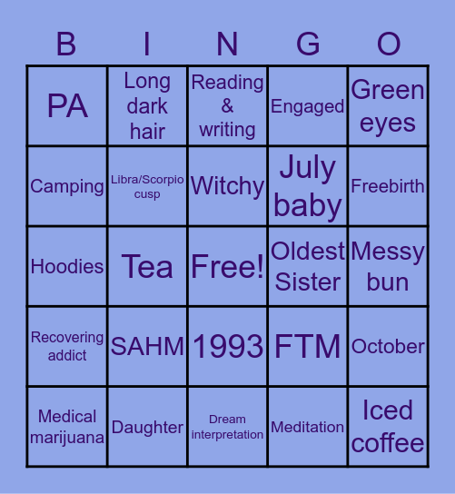 Vanessa Bingo Card