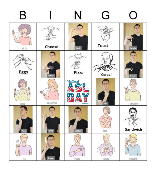 National ASL Day Bingo Card
