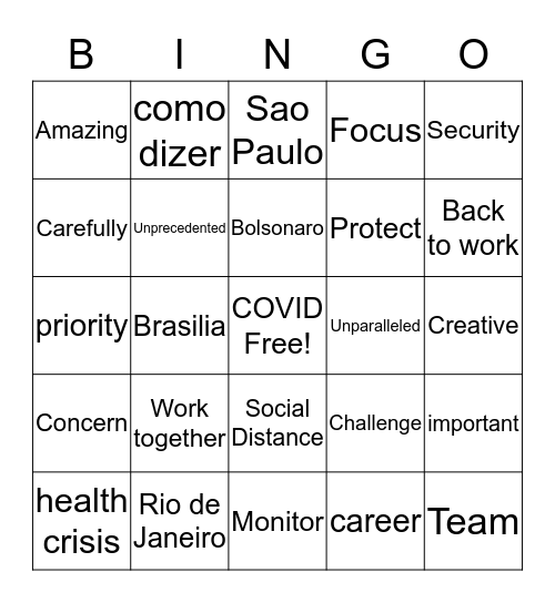 Town Hall Bingo Card