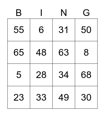 Bingo Time with Ms. Kessel! Bingo Card