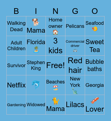 Susan's Bingo Card