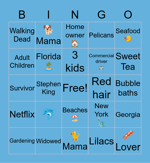 Susan's Bingo Card