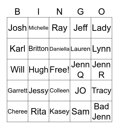 DASH Bingo Card