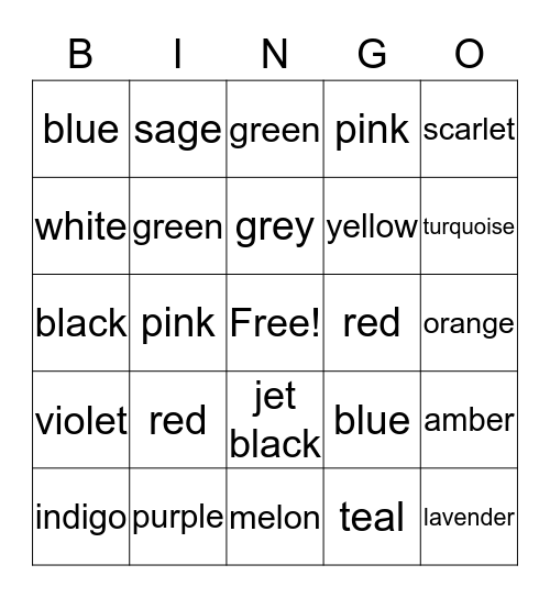 Test Bingo Card