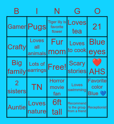 Clara’s Bingo Card