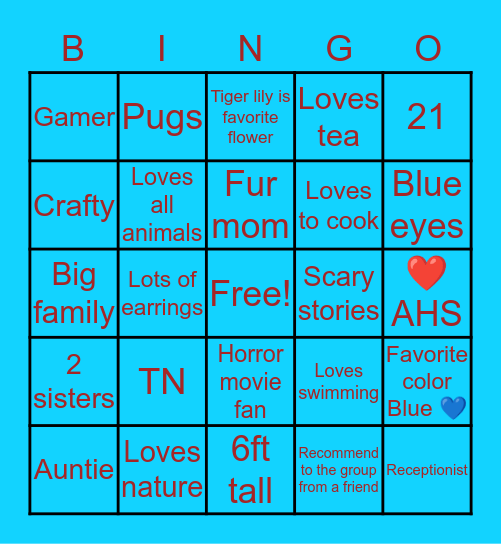 Clara’s Bingo Card