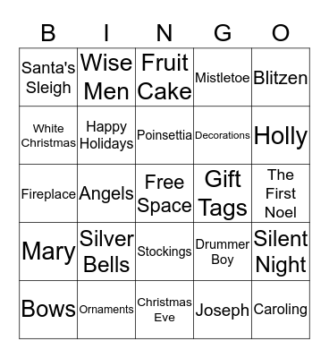 Christmas Bingo Card