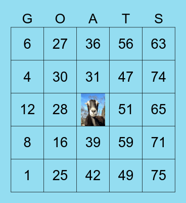 Lewis Oliver Farm Sanctuary Bingo Card