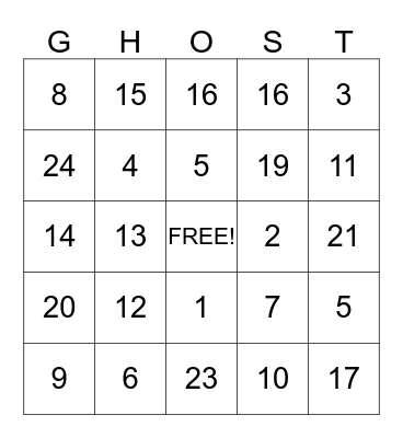 HALLOWEEN BINGO Card