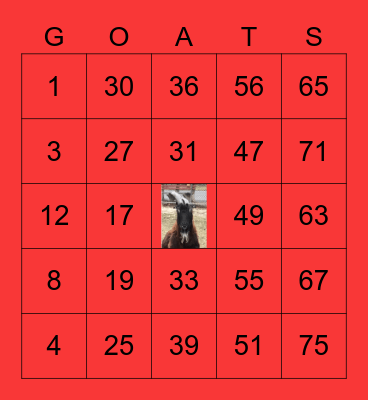 Lewis Oliver Farm Sanctuary Bingo Card