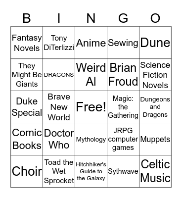 Mr. Prive's Favorites Bingo Card