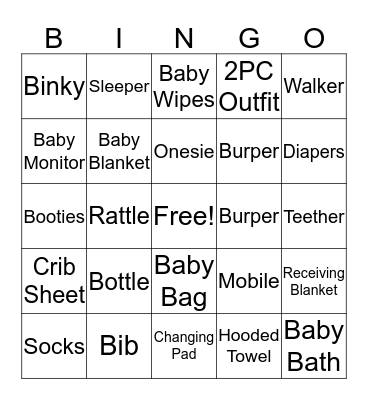 Baby Bingo Card