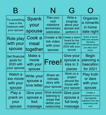 Couples Bingo Card