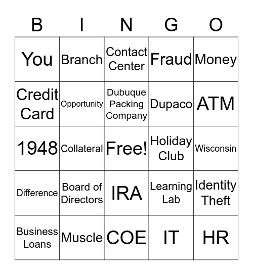Dupaco Bingo Card