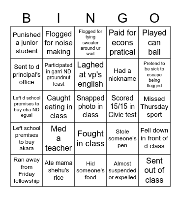 St Paul challenge Bingo Card