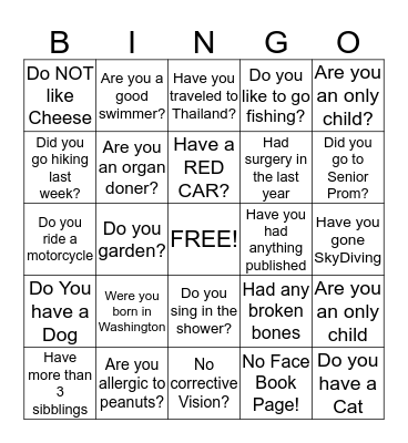 LADIES TEA PARTY Bingo Card