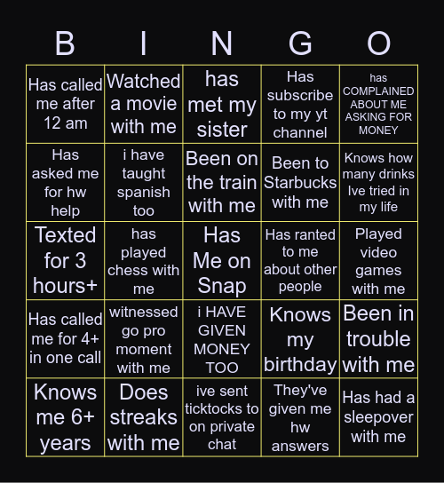Bingo!!!!!!!!!! Bingo Card