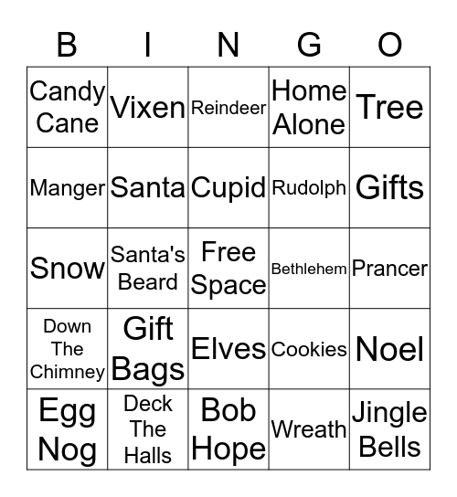 Christmas Bingo Card