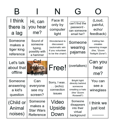 Sonoran Sky PTO Conference Call Bingo Card