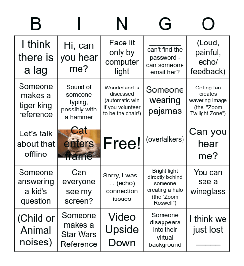 Sonoran Sky PTO Conference Call Bingo Card