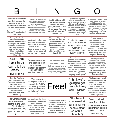 Trump-Virus Bingo Card