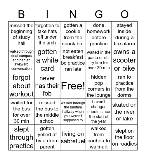 shatty bingo Card