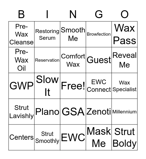EWC Bingo Card