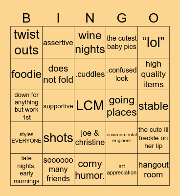 moore life Bingo Card