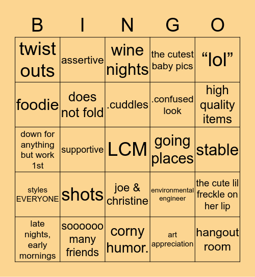 moore life Bingo Card