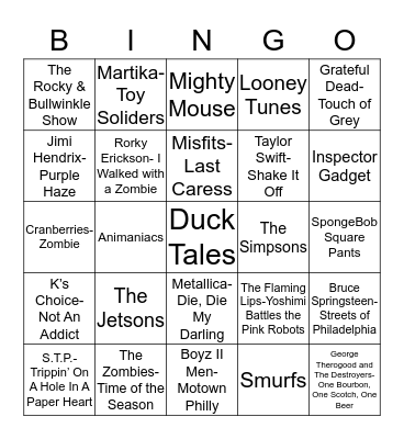 Total-Quiz.com Presents Radio Bingo: Coverall Bingo Card